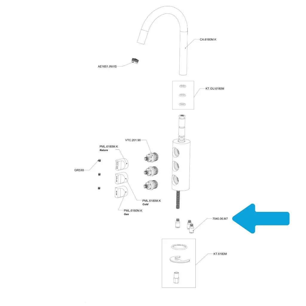 Schlauchanschluss Connector für 3-Wege-Sodaarmatur GM 6180M und 6180M.3902.webp
