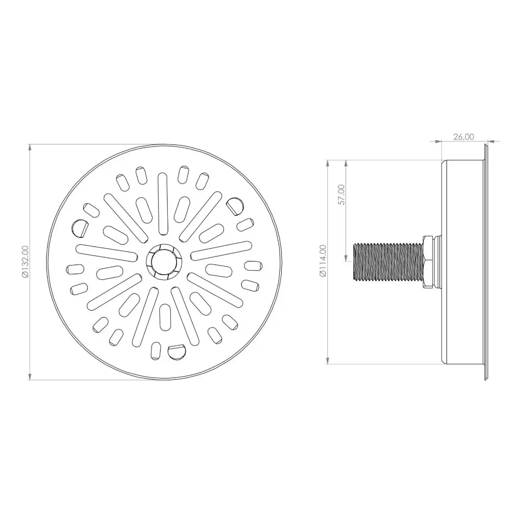 Runde Abtropfschale mit Abwasseranschluss-Drainage Edelstahl4.webp