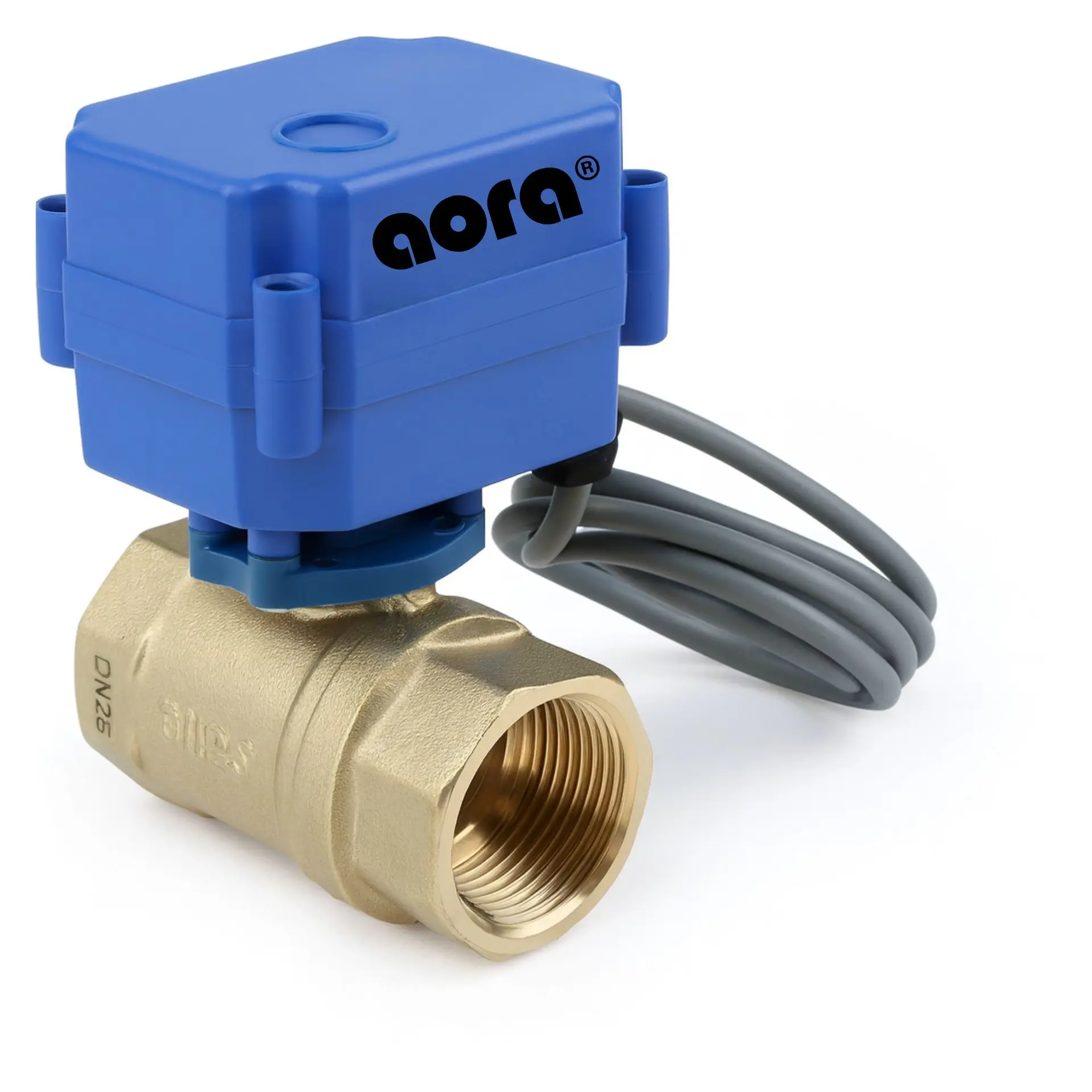 AORA AQUA STOP motorisiertes Messingventil seitlich