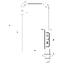3-Wege-Zusatzarmatur LARA U-Auslauf in Edelstahl Massiv – Wasserhahn geeignet für Sprudelwasseranlagen Zeichnung.webp