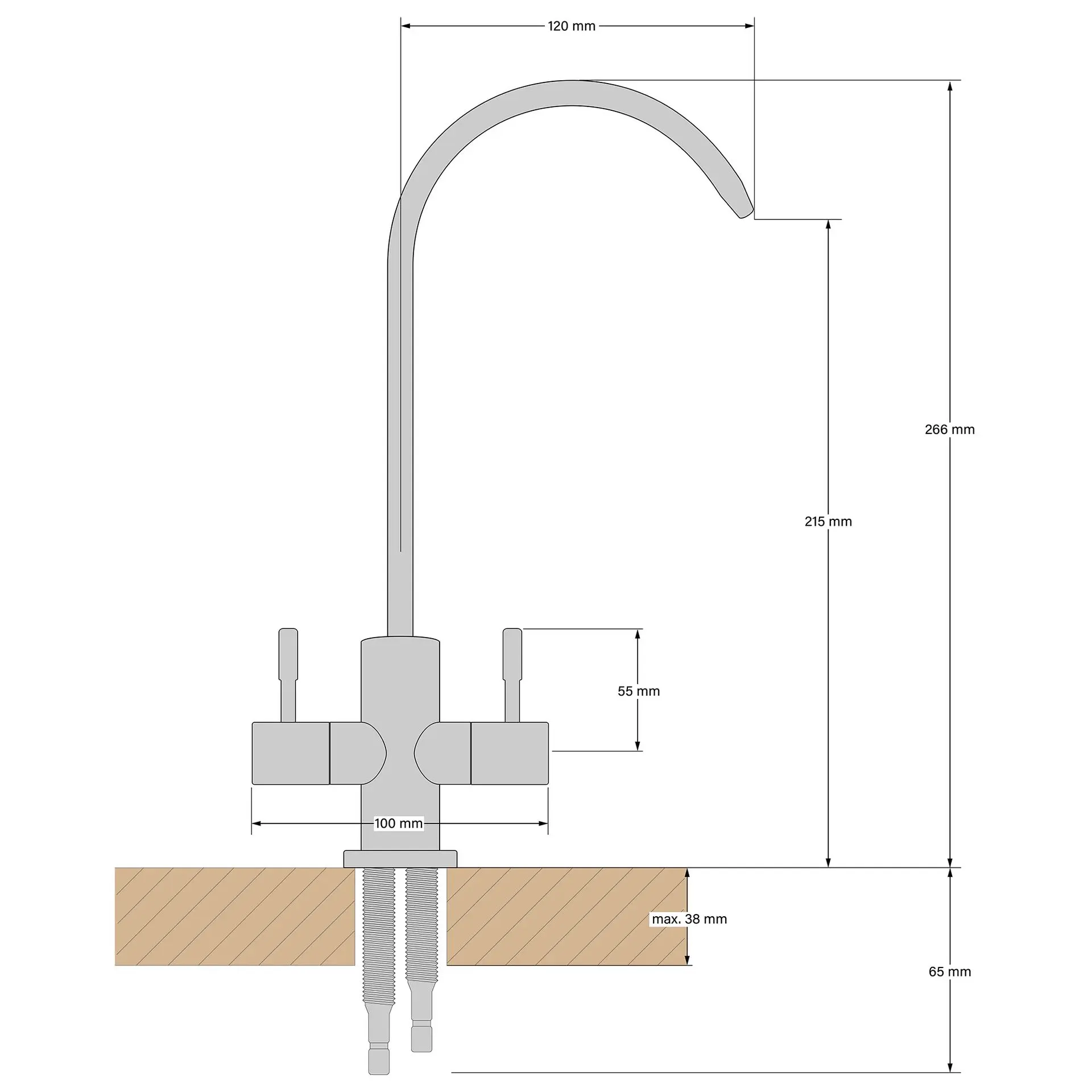 2-Wege-Armatur TWISTER 2.0 in Edelstahl Massiv2.webp