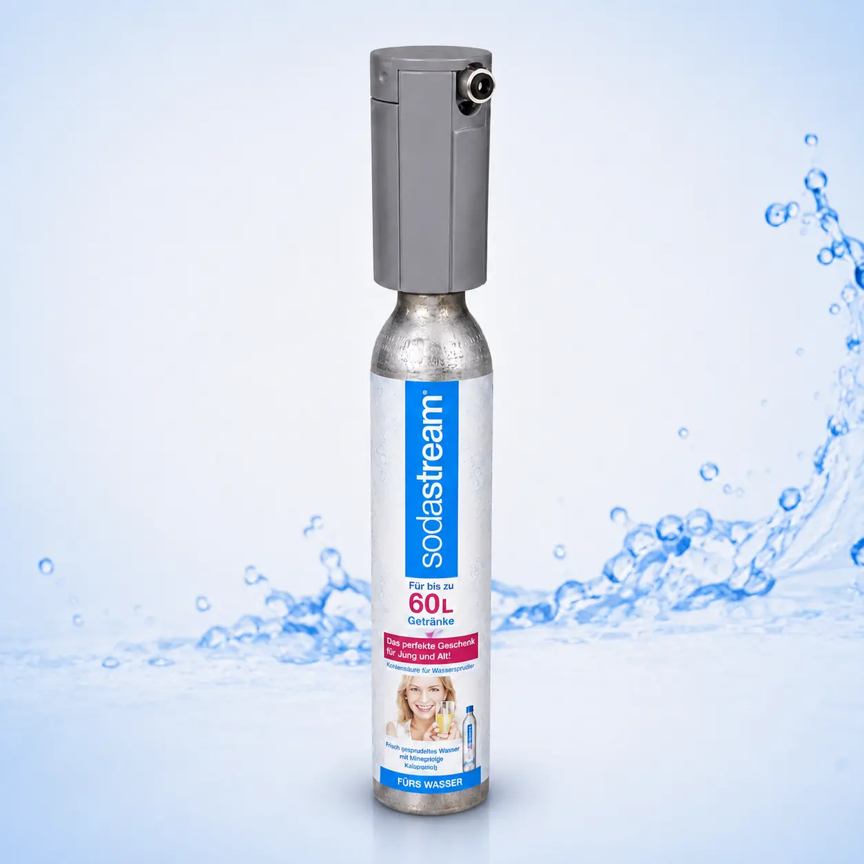 SPRUDELUX CO2-Druckminderer auf 425-g-CO2-Zylinder