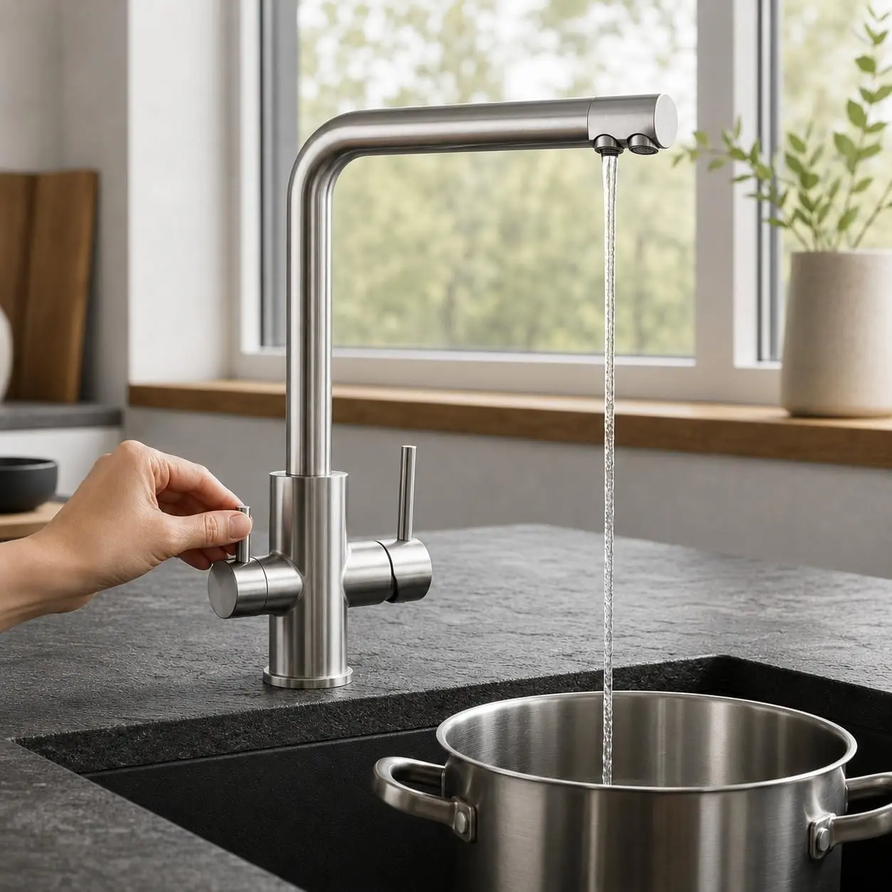 VANTO INOX bei der Wasserentnahme