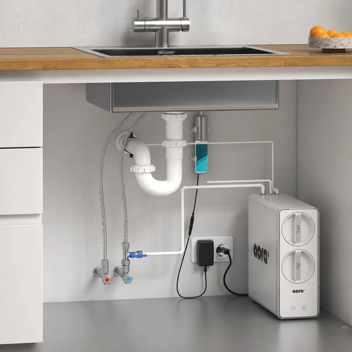 AORA UVC-LED – Installation hinter Wasserfilter oder Umkehrosmoseanlage