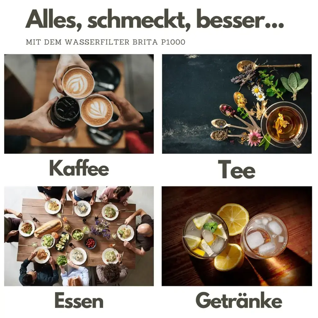 Kaffee Tee Speisen und Getränke mit gefiltertem Wasser