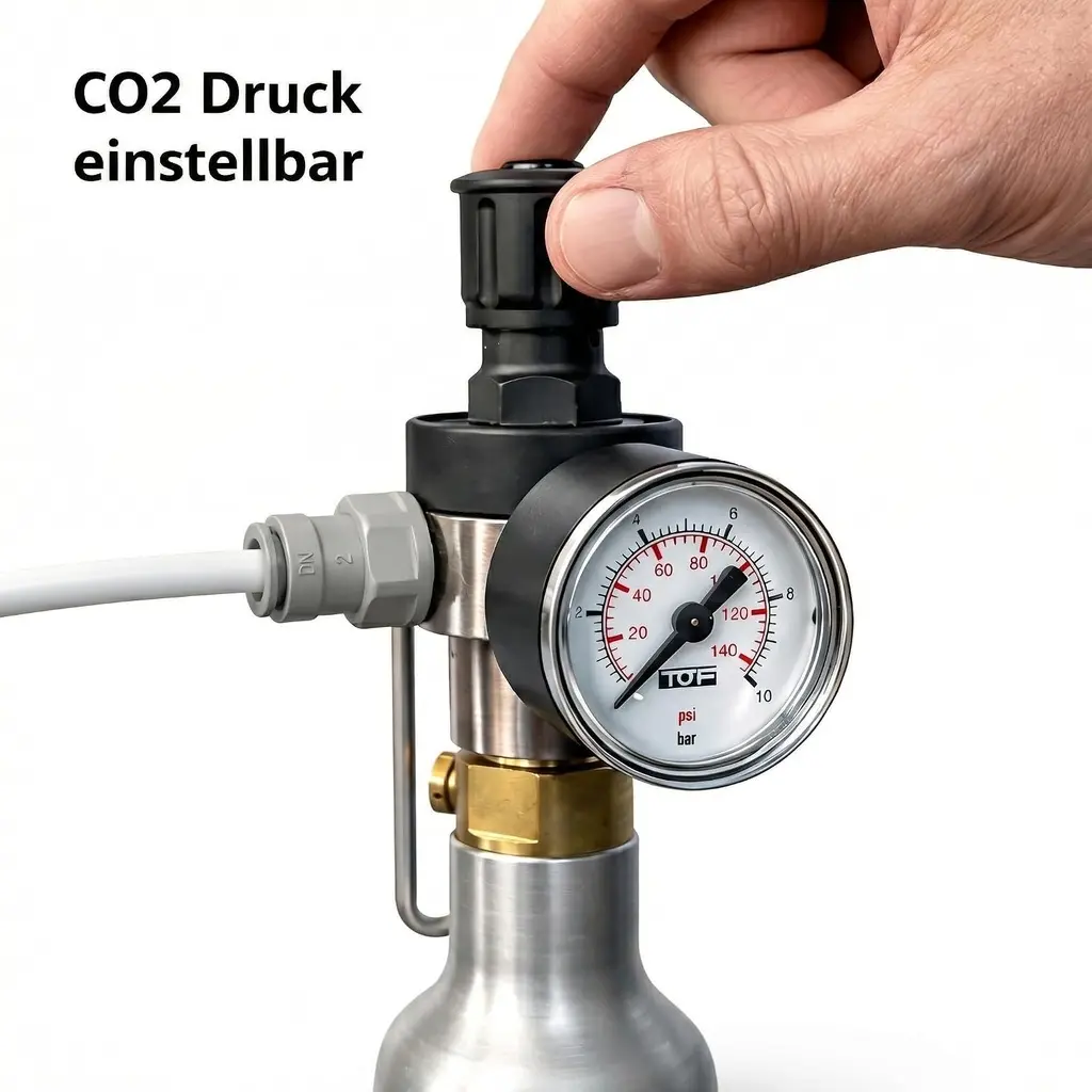 CO2 Druckminderer mit Anschlussdarstellung