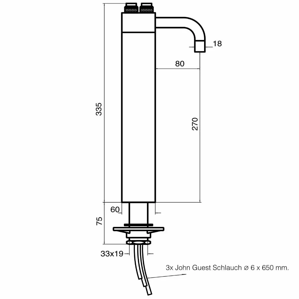 3-Wege-Armatur TRIX in Chrom - Mechanischer Zapfhahn für Sprudelanlagen2.webp