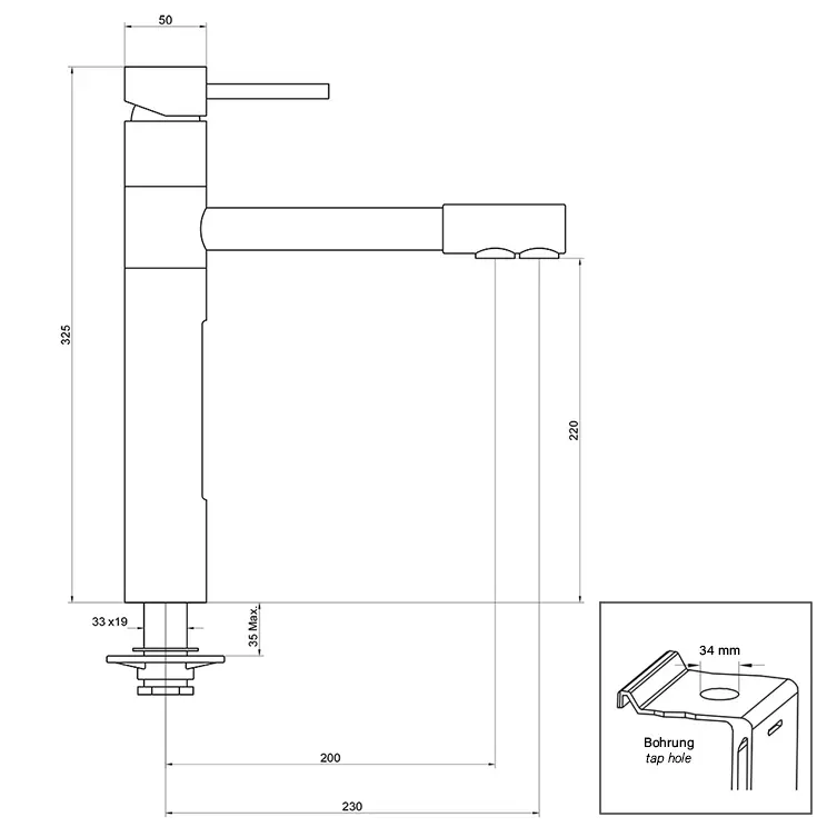 5-Wege-Armatur STELLA L-Auslauf in Edelstahl massiv6.webp