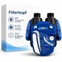 BRITA Filterkopf – kompatibel mit P1000, mypure P1 & Purity C Serie | 0–70 % Verschnitt einstellbar | 3/8" Außengewinde beidseitig