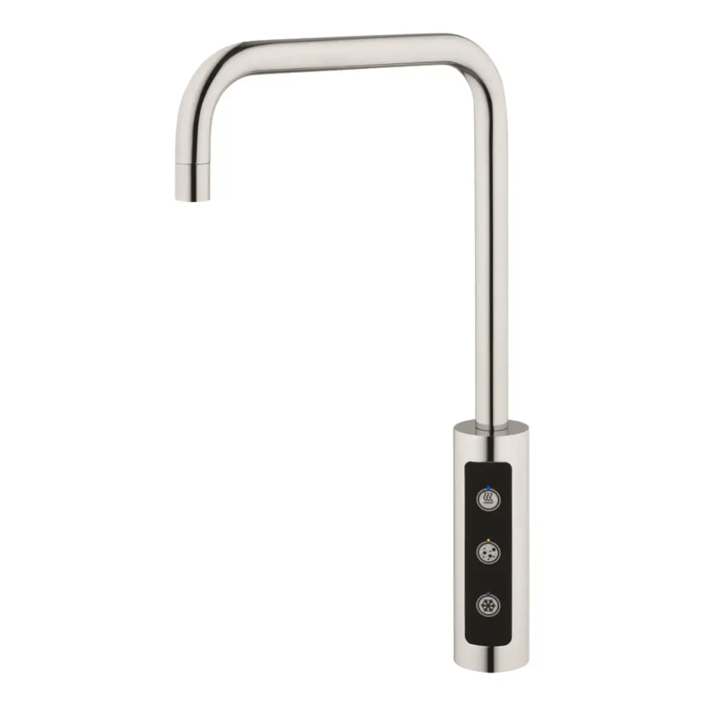 3-Wege-Zusatzarmatur LARA U-Auslauf in NKS Edelstahl Look - geeignet für Sprudelwasser