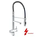 3-Wege-Armatur LUXURY VEGA 56 cm Spiralfeder in Edelstahl Optik - Niederdruck Wasserhahn