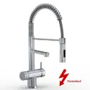 3-Wege-Armatur LUXURY VEGA 45 cm Spiralfeder in Edelstahl massiv - Niederdruck Wasserhahn