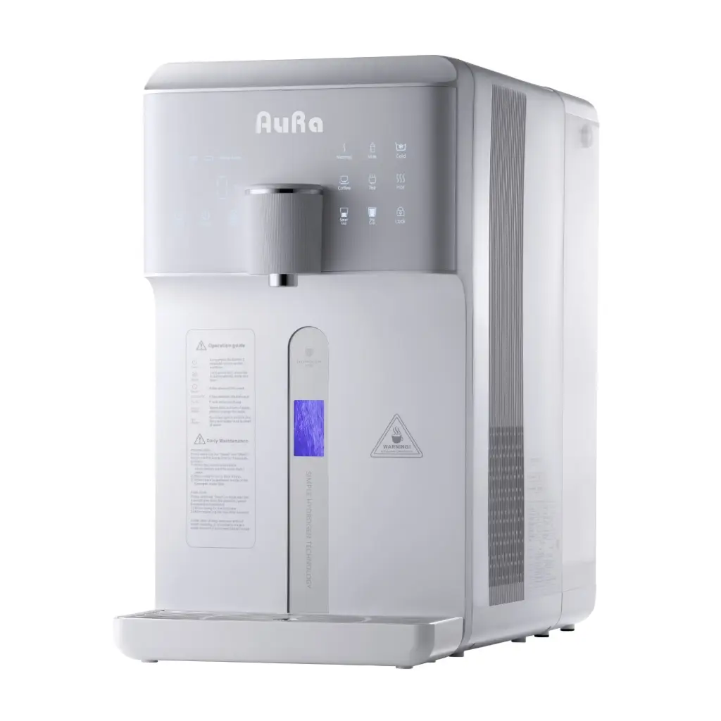 AORA W23 Auftisch Osmoseanlage mit 6 Temperaturstufen (~15-100°C) | mit Tank | 5 stufige Filterung | kalkfreies Trinkwasser | Mobile Umkehrosmoseanlage | Wasserstoff-Generator