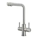 3-Wege-Wasserhahn VANTO INOX Edelstahl massiv | L-Auslauf, C-Auslauf, U-Auslauf