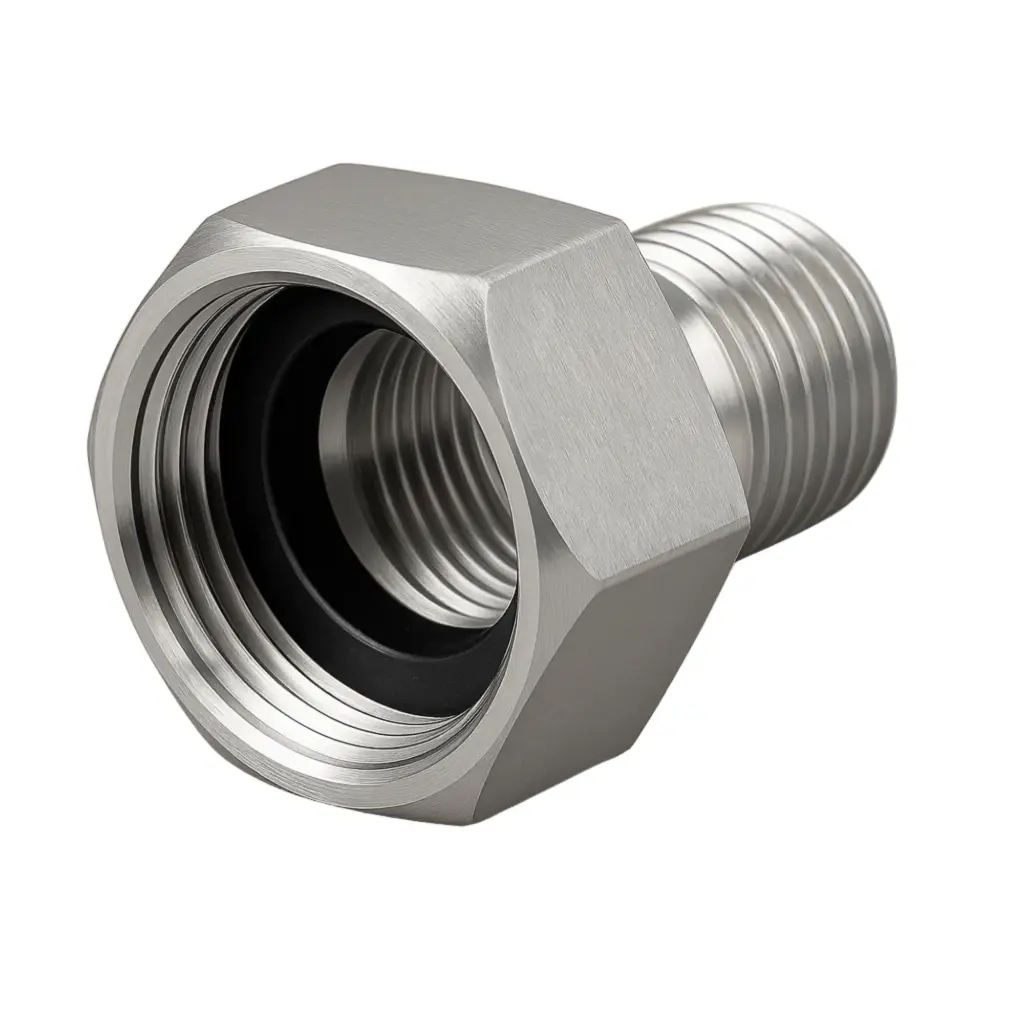 Muffennippel 3/8 IG x 3/8 AG | Edelstahl Massiv