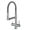 5-Wege-Wasserhahn STATEMENT aus 304-Edelstahl | ausziehbare Brause | kompatibel mit untertisch Wassersprudlern | deutsche Qualitätsmarke