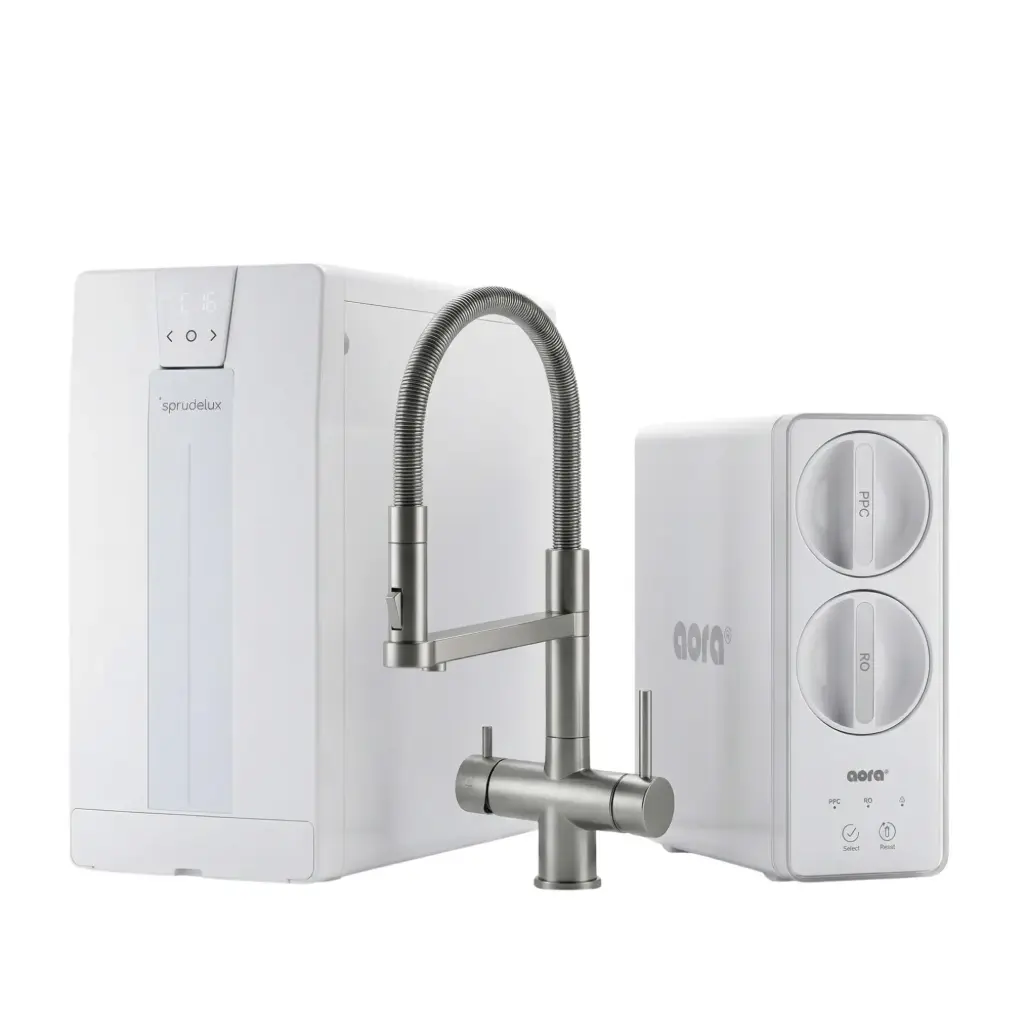 SPRUDELUX® POWER SODA Osmose - Premium Untertisch-Sprudelanlage | 20 L/Std. | höchster CO2 Gehalt | kompakt & leistungsstark | Made in Italy | mit GT600