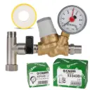 CALEFFI Mikro-Schrägsitz-Druckminderer 3/8" bis 80°C - mit / ohne Manometer